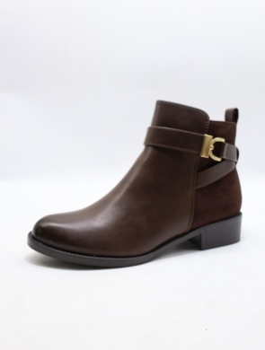 Botki damskie ocieplane na płaskim (36-41) RD-01 BROWN