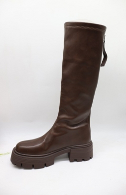 Kozaki damskie na płaskim (36-41) AM7567 BROWN