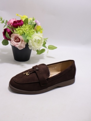 Mokasyny damskie na płaskim (36-41) 77-655 BROWN
