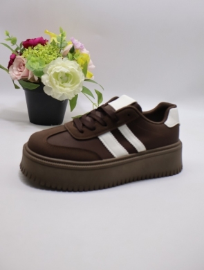 Buty sportowe damskie na płaskim (36-41) GB019 BROWN