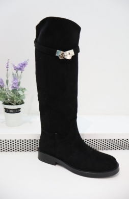 Kozaki damskie ocieplane na obcasie (36-41) 52233 BLACK