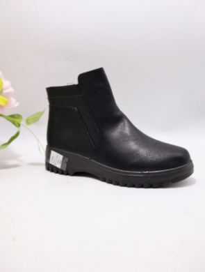 Botki damskie ocieplane na płaskim (36-41) W11-7 BLACK