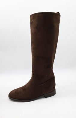Kozaki damskie ocieplane na płaskim (36-41) H8-1360C BROWN