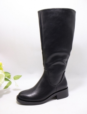 Kozaki damskie ocieplane na płaskim (36-41) F6856 BLACK