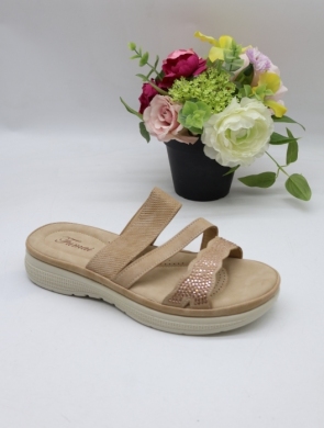 Klapki damskie na płaskim (36-42) 21852-12 L.KHAKI