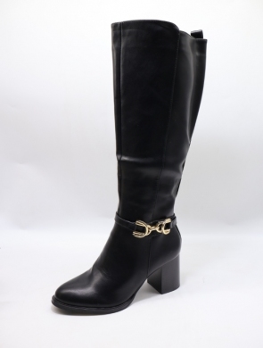 Kozaki damskie ocieplane na obcasie (36-41) 8225 BLACK