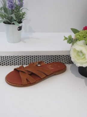 Klapki damskie na płaskim (36-41) ER160 CAMEL