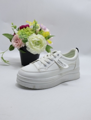 Buty sportowe damskie na płaskim (36-41) 36800-28 WH/BLACK