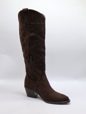 Kozaki damskie na obcasie (36-41) 7691 BROWN