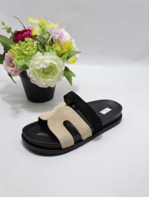 Klapki damskie na płaskim (36-41) 8-169 BEIGE