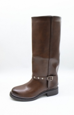 Kozaki damskie na płaskim (36-41) DE8077 BROWN