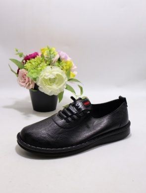 Półbuty damskie na płaskim (39-42) B2378-1 BLACK