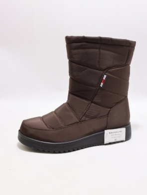 Botki damskie ocieplane na płaskim (37-42) B16 BROWN