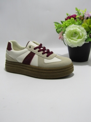 Buty sportowe damskie na płaskim (36-41) WX-131 WINE