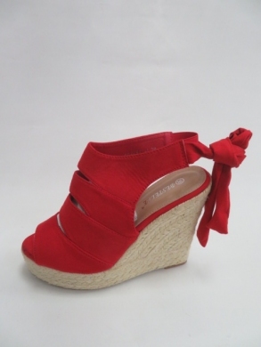 Sandały damskie na koturnie (36-41) 100-930 RED