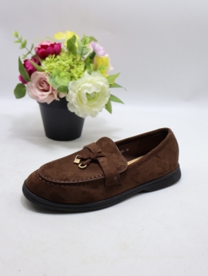 Mokasyny damskie na płaskim (36-41) H8-585 BROWN