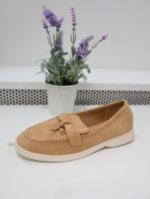 Mokasyny damskie na płaskim (36-41) H8-585 CAMEL