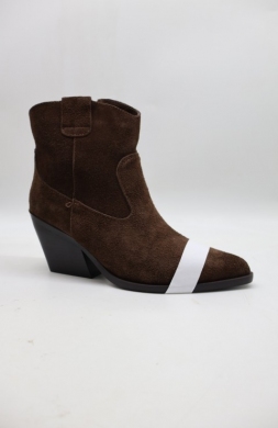 Botki damskie na obcasie (36-41) 5078 BROWN-SKORA