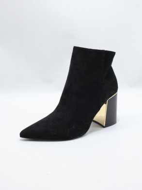Botki damskie ocieplane na obcasie (36-41) 7616 BLACK