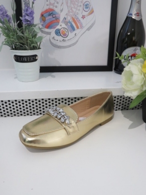 Mokasyny damskie na płaskim (36-41) B2217 GOLD