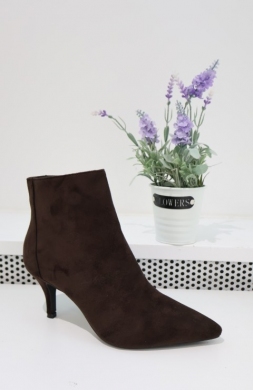 Botki damskie na szpilce (36-41) 2509A-1 BROWN