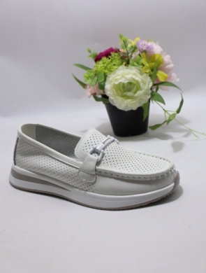 Mokasyny damskie na płaskim (36-41) P-804 WHITE-SKÓRA