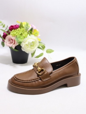 Mokasyny damskie na płaskim (36-41) E117 CAMEL