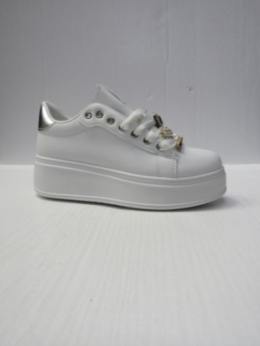 Buty sportowe damskie na koturnie (36-41) 1790 WHITE/SILVER