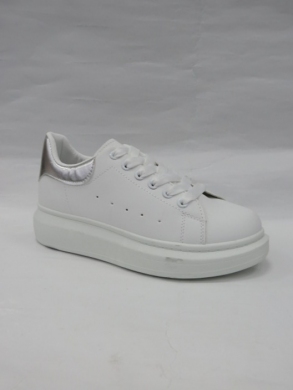 Buty sportowe damskie na płaskim (36-41) BO-632 WHITESILVER