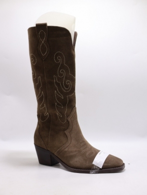 Kozaki damskie na obcasie (36-41) 6183 KHAKI