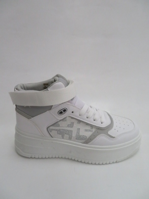 Sneakersy damskie wysokie (36-41) R945 WHITE