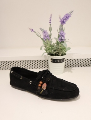 Mokasyny damskie na płaskim (36-41) QQ276 BLACK