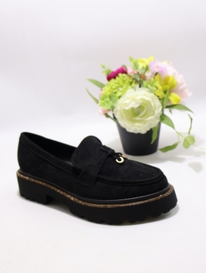 Mokasyny damskie na płaskim (36-41) H2311-1 BLACK