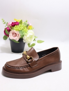 Mokasyny damskie na płaskim (36-41) E117 BROWN