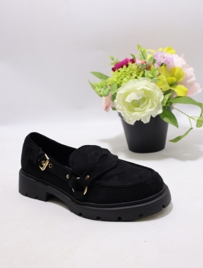 Mokasyny damskie na płaskim (36-41) 77-649 BLACK