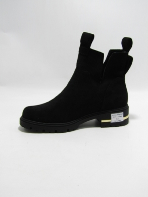 Botki damskie ocieplane na płaskim (36-41) H2412A BLACK