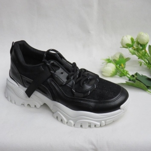 Buty sportowe damskie na płaskim (36-41) 0048-1 BLACK