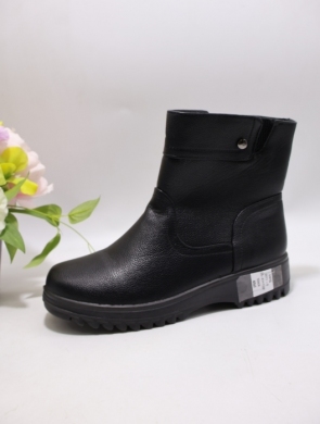 Botki damskie ocieplane na płaskim (36-41) W11-6 BLACK