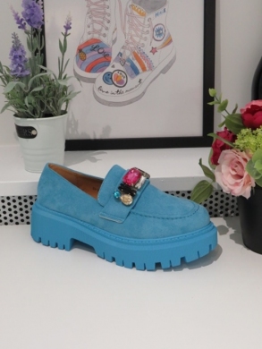 Mokasyny damskie na płaskim (36-41) H8-258 BLUE