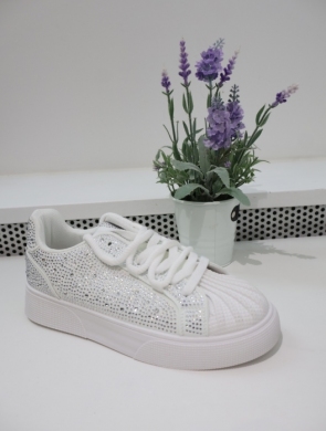 Buty sportowe damskie na płaskim (36-41) 9031 WHITE