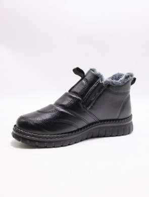 Botki damskie ocieplane na płaskim (36-41) CH-02 BLACK
