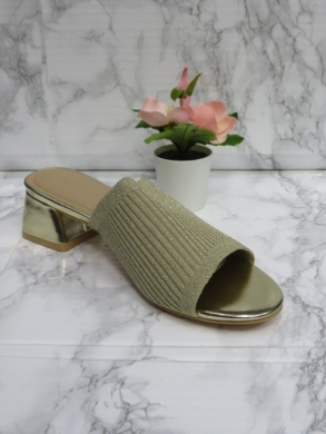 Klapki damskie na obcasie (36-41) C-031 GOLD