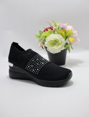 Buty sportowe damskie na koturnie (36-41) 0589 BLACK