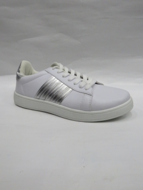 Buty sportowe damskie na płaskim (36-41) D19-319 WHITE/SILVER