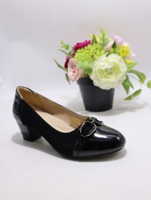 Czółenki damskie na obcasie (36-41) 2804-2 BLACK