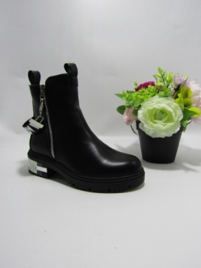 Botki damskie na płaskim (36-41) B3007-1 BLACK