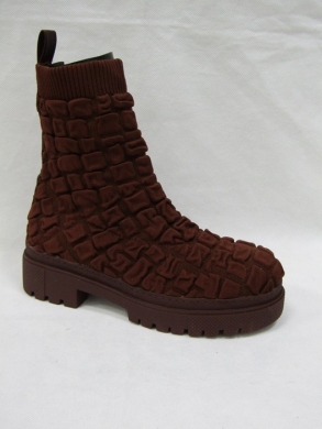 Kozaki damskie na płaskim (36-41) NS268 BROWN