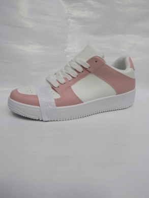 Buty sportowe damskie na płaskim (36-41) 11077-27 WHITE/PINK