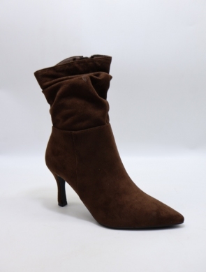 Botki damskie na szpilce (36-41) 8746 BROWN