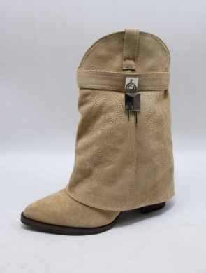 Botki damskie na obcasie (36-41) L66-269 TAUPE